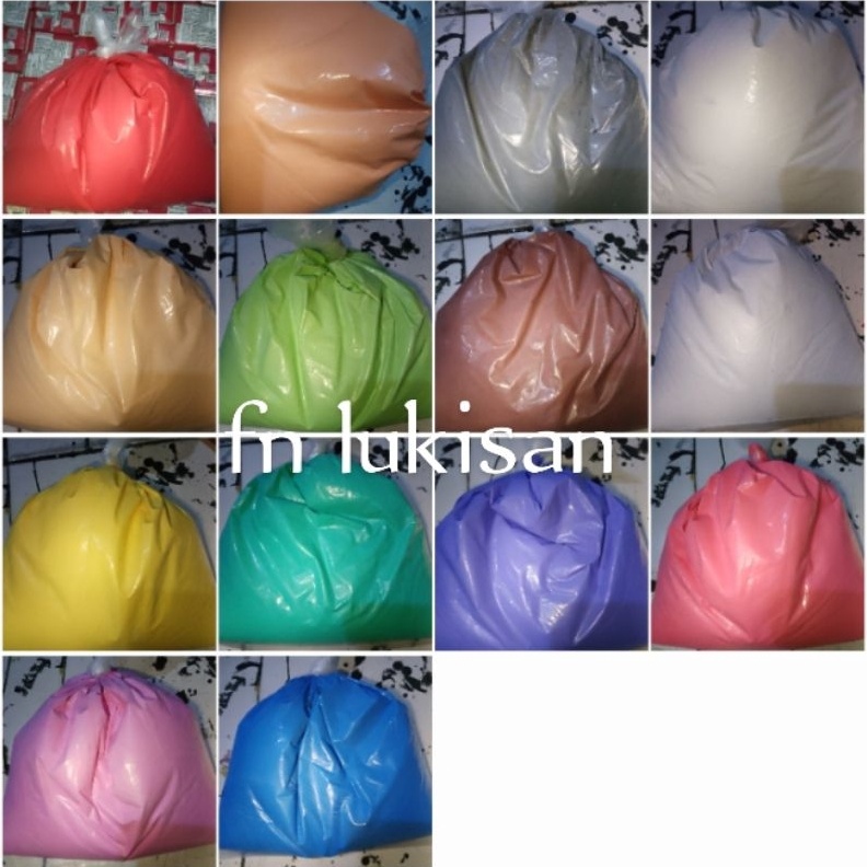 

cat akrilik glossy lukis kanvas mural 1 kilopelastikan cat akrilik x S2G3