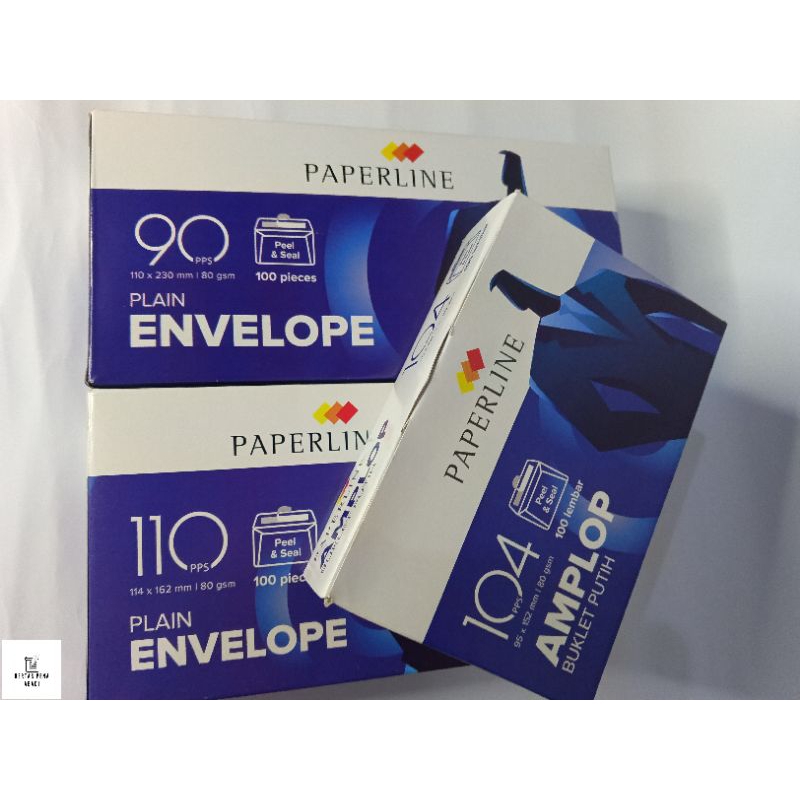 

Amplop paperline 90 104 110 Putih polos / harga 1 box
