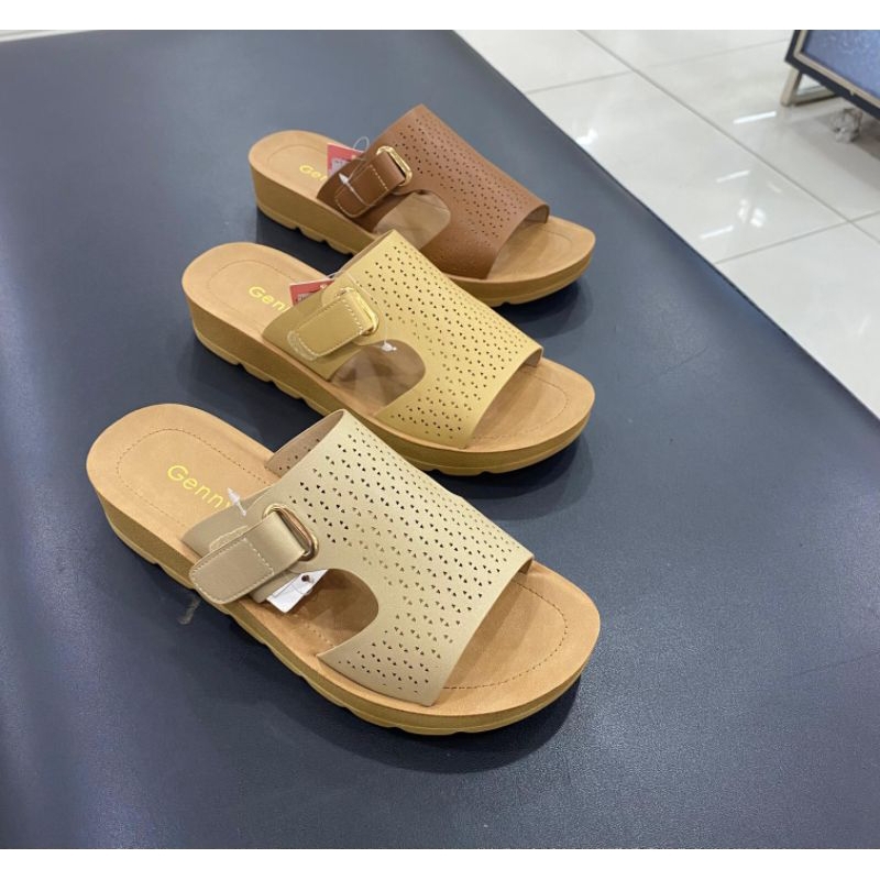 Sandal wedges wanita ringan merk GENNY