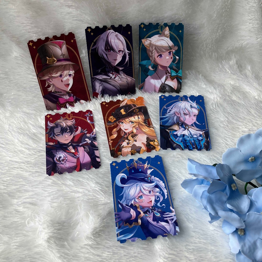 Fontaine Photocard Ticket Genshin Fanmerch by Lunacerra