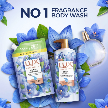 Lux Bright Bluebell Niacinamide Body Wash Pump 580ml