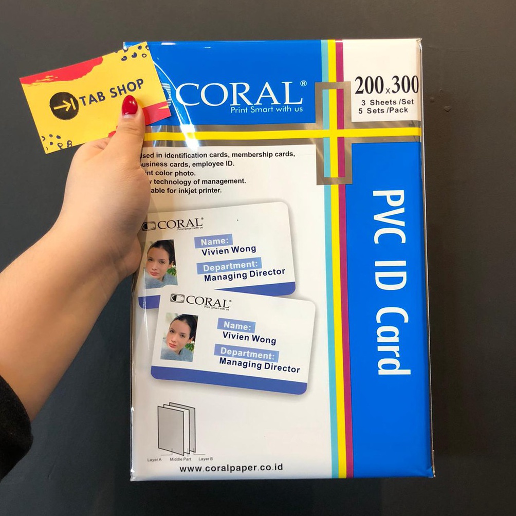 

TAB SHOP CORAL PVC ID CARD 2 X 3MM 5 SET KERTAS KARTU KTP 2 X 3MM 5 SET a L7R4