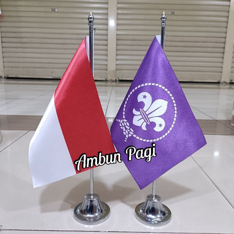 

best seller tiang stenlis meja+beberapa Pandu Dunia bendera Boisycou+bendera Merah Putih