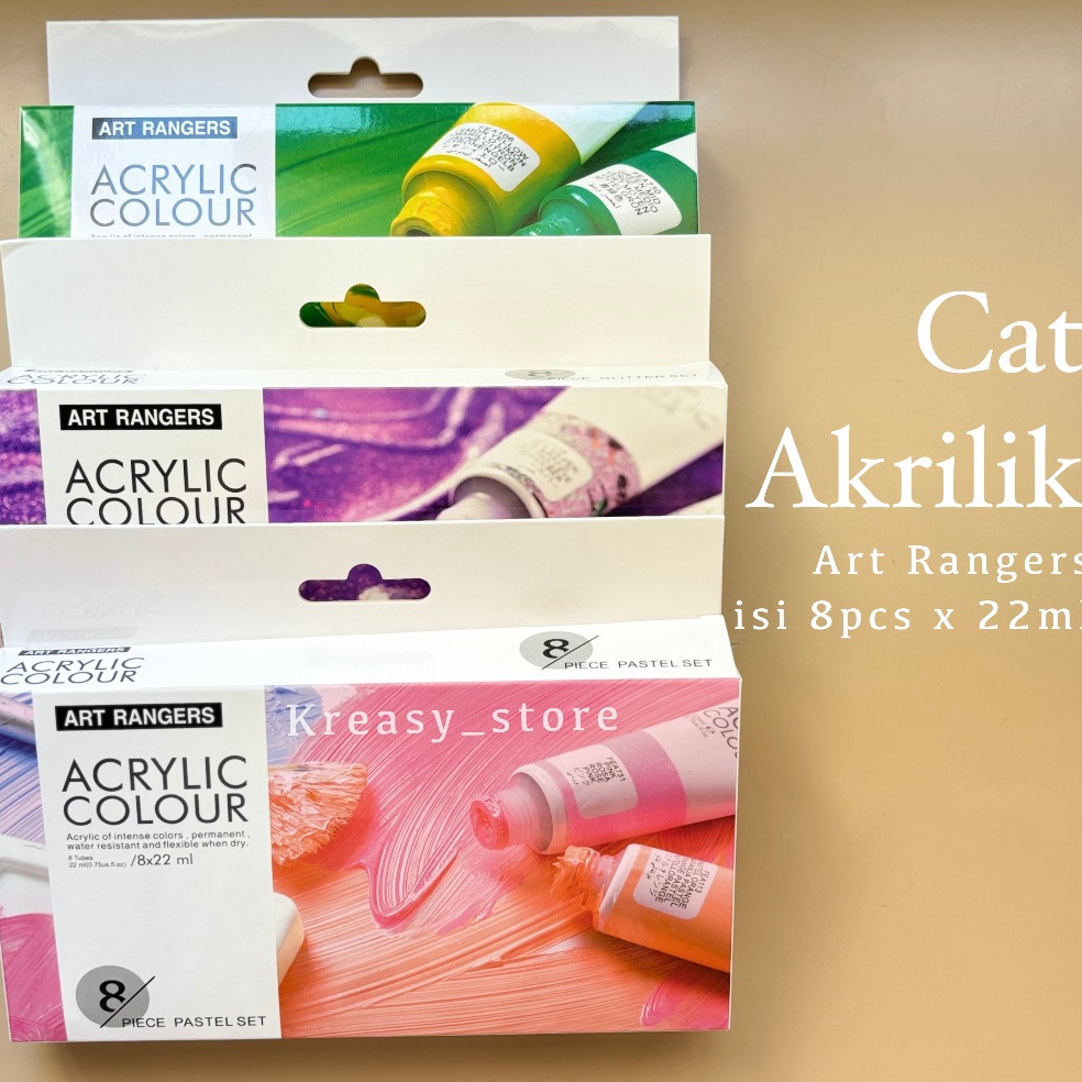 

Cat Akrilik Art Rangers Set 8x22 ml Acrylic Color Cat Akrilik Warna Pastel Giter Blink Cat Lukis Bagus Melukis di Canvas Peralatan Melukis r Y8L8