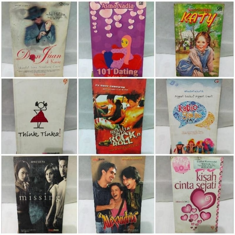 Novel missing - Ruwi Meita / Radio galau/ Kisah cinta sejati / Doan Juan of karaj /Katy - Susan Cool