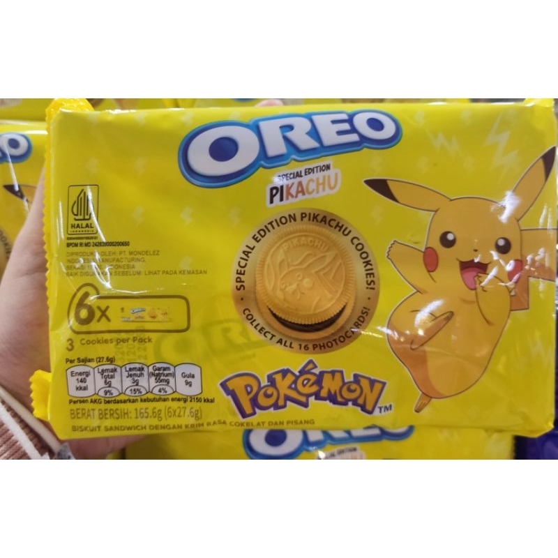 

Oreo Cookies Pikachu Limited Edition/Oreo Biscuit Cookies Pikachu Edition isi 6pcs per pak