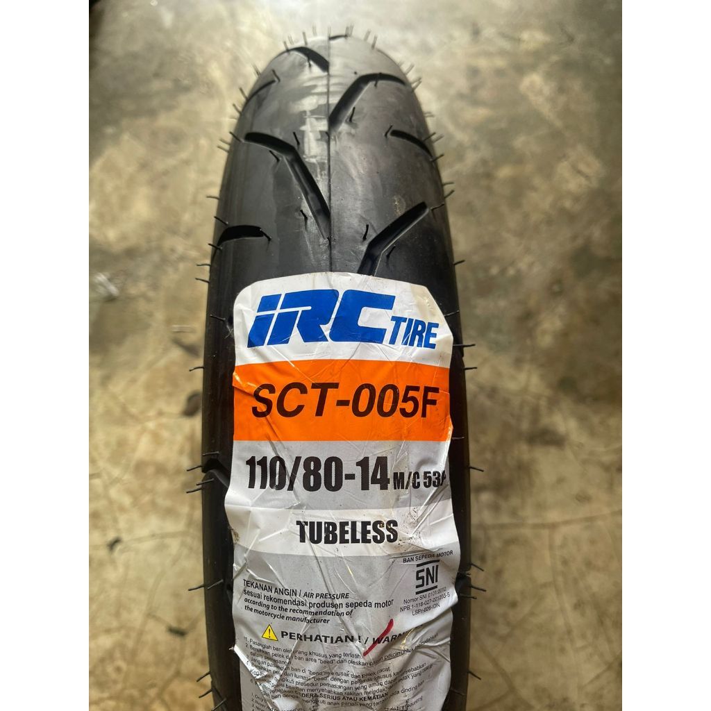 IRC- BAN TUBELESS 110/80-14 SCT-005F BAN DEPAN AEROX 155