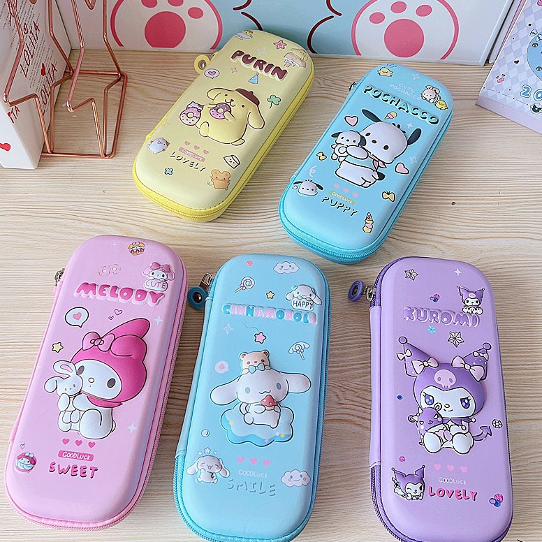 

KODE S62H SANRIO Pensil Case 3D Timbul EVA Kotak Pensil 3D Anak Sekolah Tempat Pensil 3D Timbul Cinnamoroll Kurumi Melody Pochacco Purin