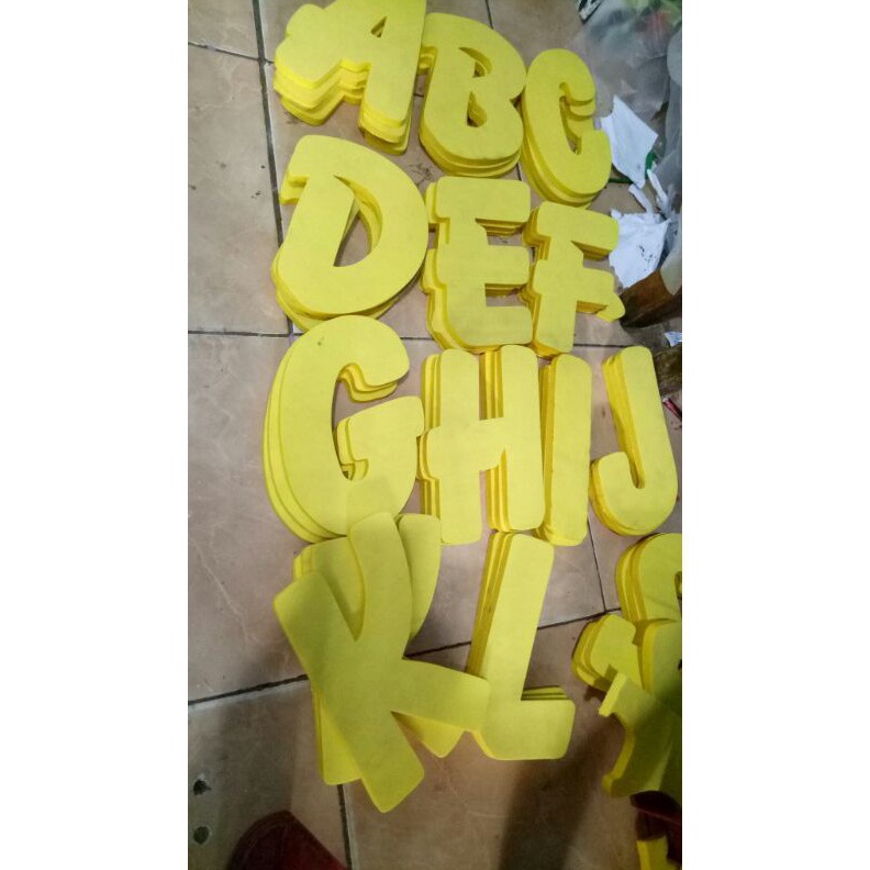 

KODE S43E abjad spon ati spon papan bunga abjad huruf AZ tggi 15cm dan 2cm