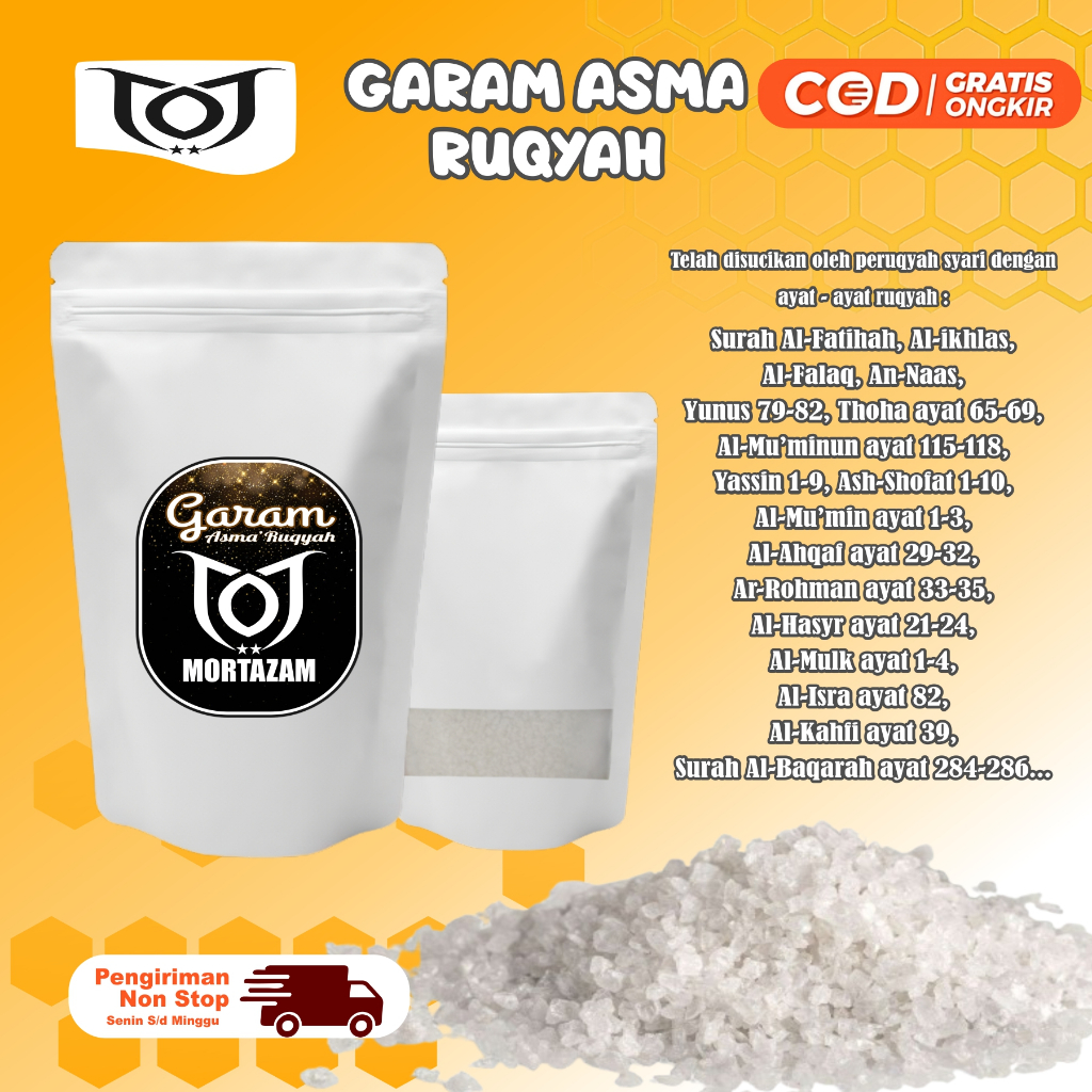 

Garam Ruqyah solusi melancarkan rejeki, Menetralisir Rumah, Toko, Tempat usaha dari Energi Negatif dan menangkal sihir
