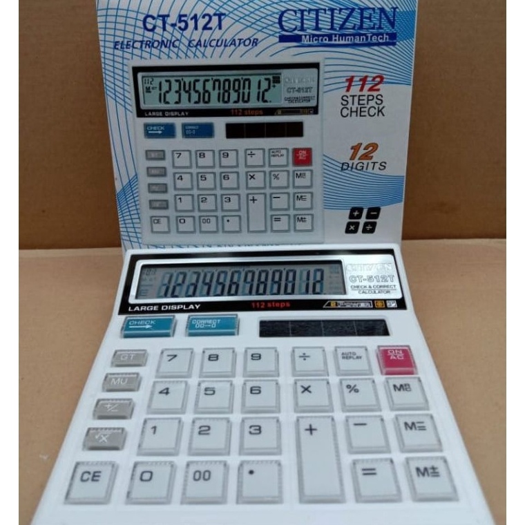 

KODE D3C KALKULATOR CITIZEN CT512T PUTIH CHECK AND CORRECT