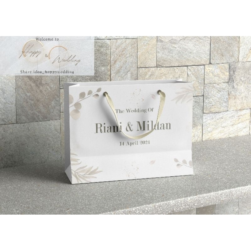 

paperbag pernikahan braidesmaid & groomaman kertas putih ukuran besar