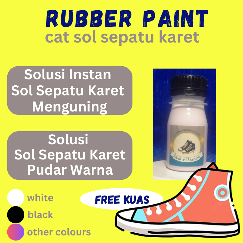 Rubber Paint Cat Sol Sepatu Karet Putih yang Menguning atau Pudar Warna Repaint Recolour Sol Sepatu 