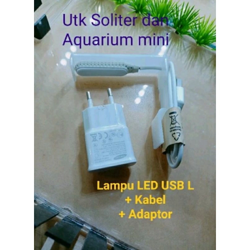 LAMPU LED JEPIT AQUARIUM CUPANG/MINI/SOLITER + ADAPTOR