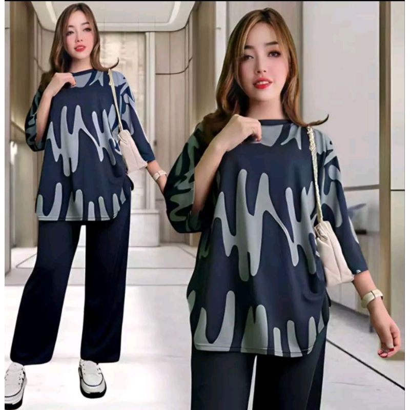 Okeoke_Makassar - Setelan Wanita baju celana adem cantik terlaris stelan fashion wanita modern simpe