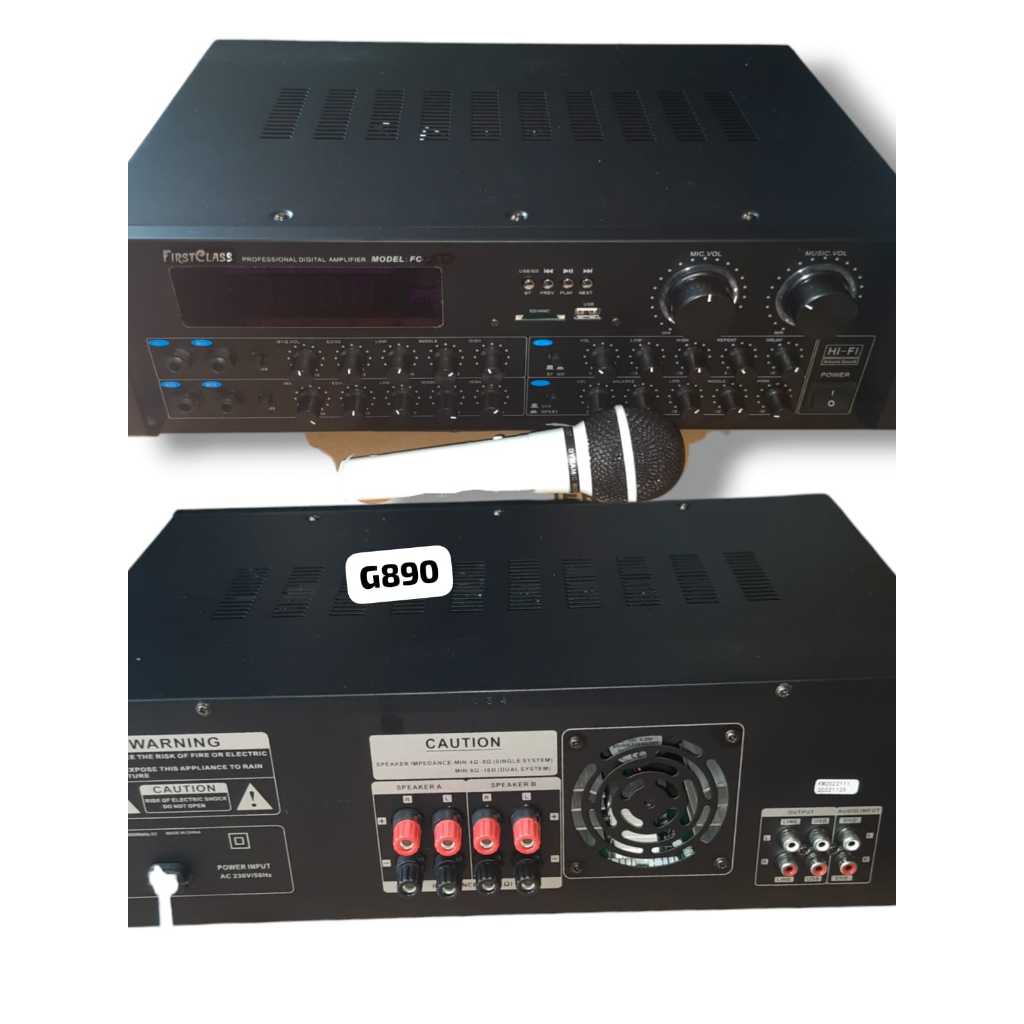 G890 AMPLIFIER BLUETOOTH POWER MIXER MIC BONUS MICROPHONE KARAOKE AUDIO BLUETOTH BT USB CD CARD