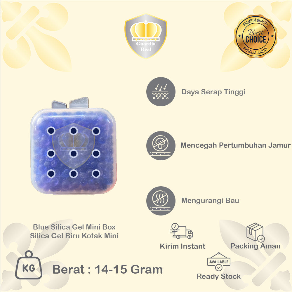 Blue Silica Gel Mini Box/ Silika Gel Biru Kotak Mini/ Silica Gel Biru Import/ Silica Gel Biru Premiu