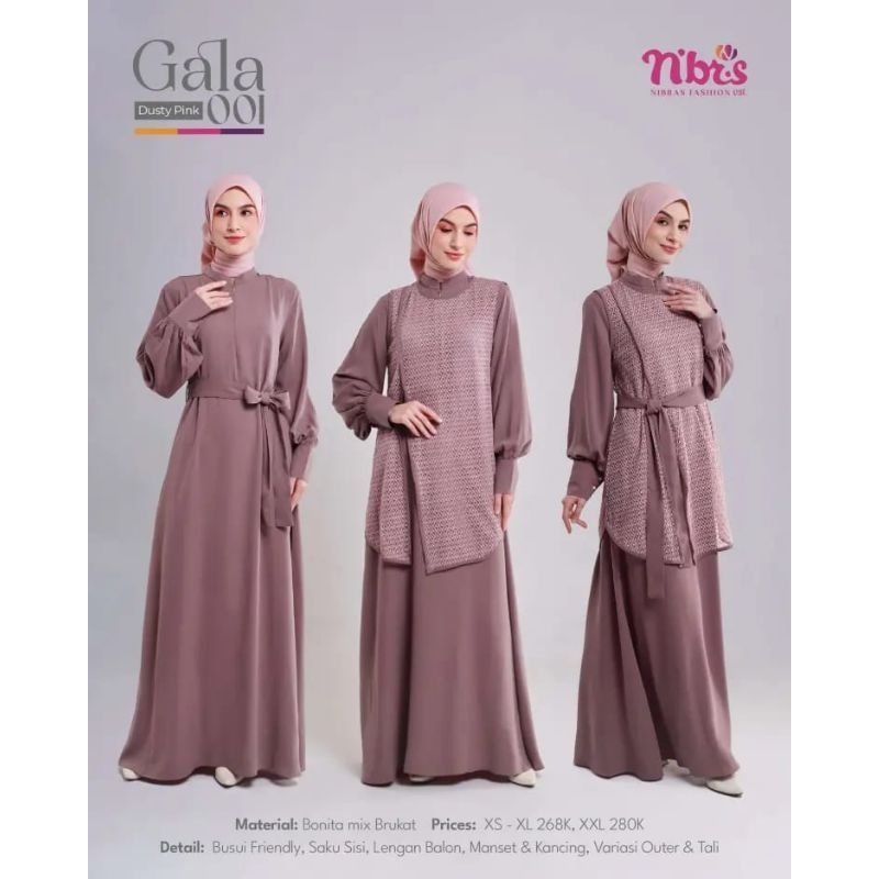 Gala 001//Gala 002//Gamis nibras terbaru 2024