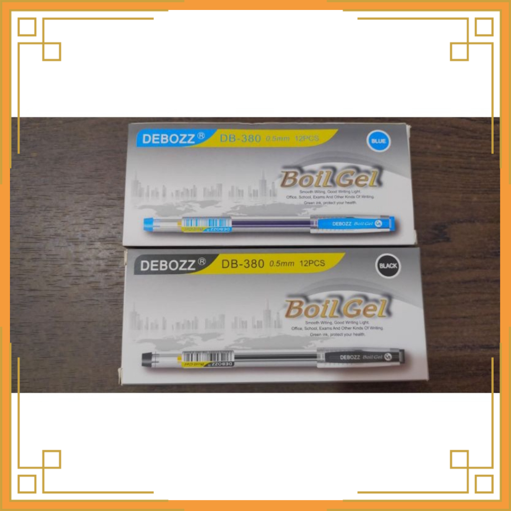 

DEBOZZ Pena tinta gel 0.5 hitam dan biru DB-380 (12 pcs)