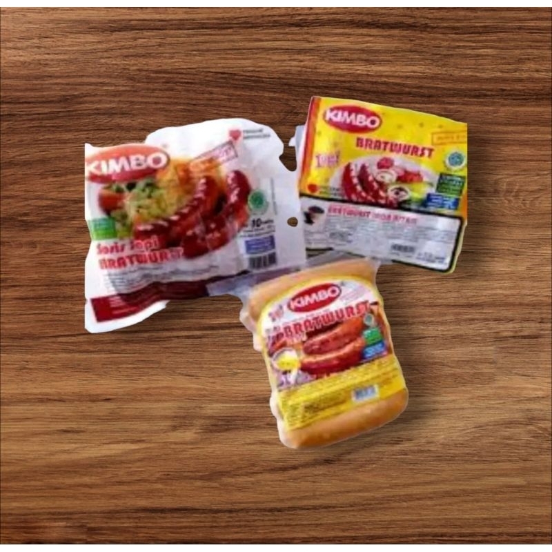

Kimbo Sosis Sapi ORI / KEJU/ Lada Hitam 10's Bratwurst