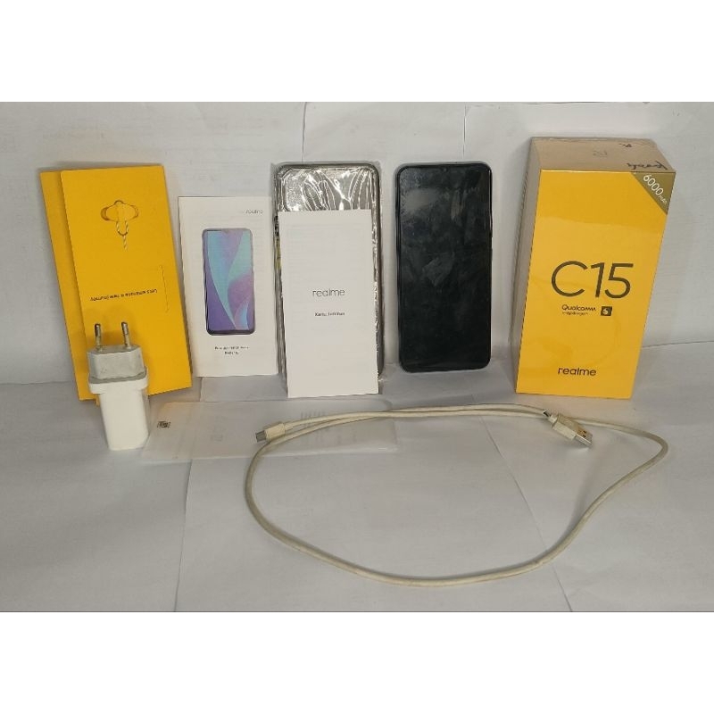 HP Android Second Realme C15 Qualcomm Edition Ram 4gb Rom 64gb Fullset Murah