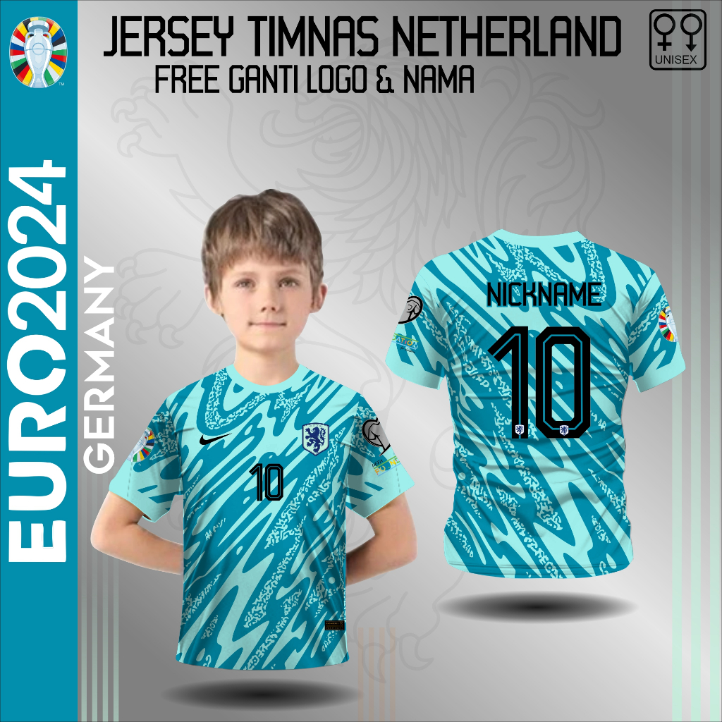 Jersey football anak kaos bola kiper timnas belanda baju piala eropa jerman 2024