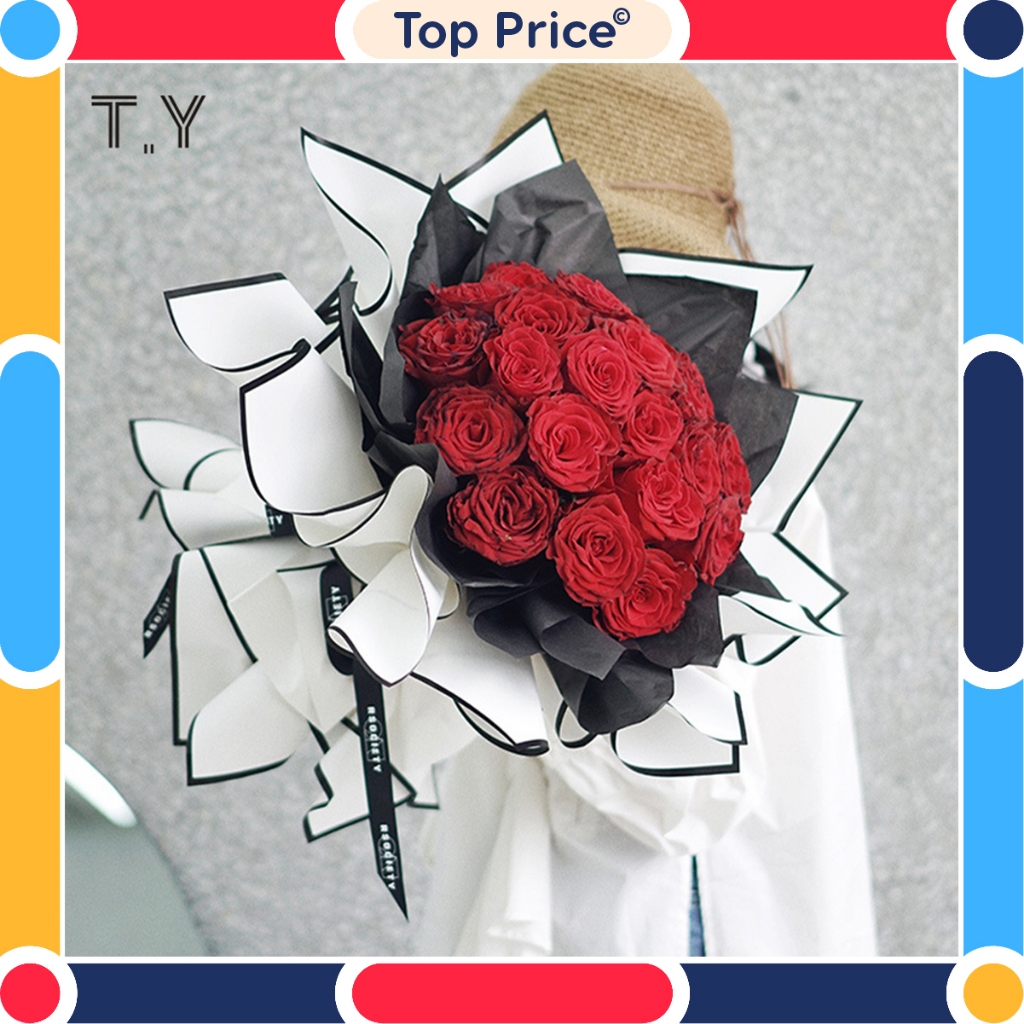 

20PCS Kertas Buket Bunga Florist Flower Wrapping BI Color Gold paper Cellophane Pembungkus Bunga KB12