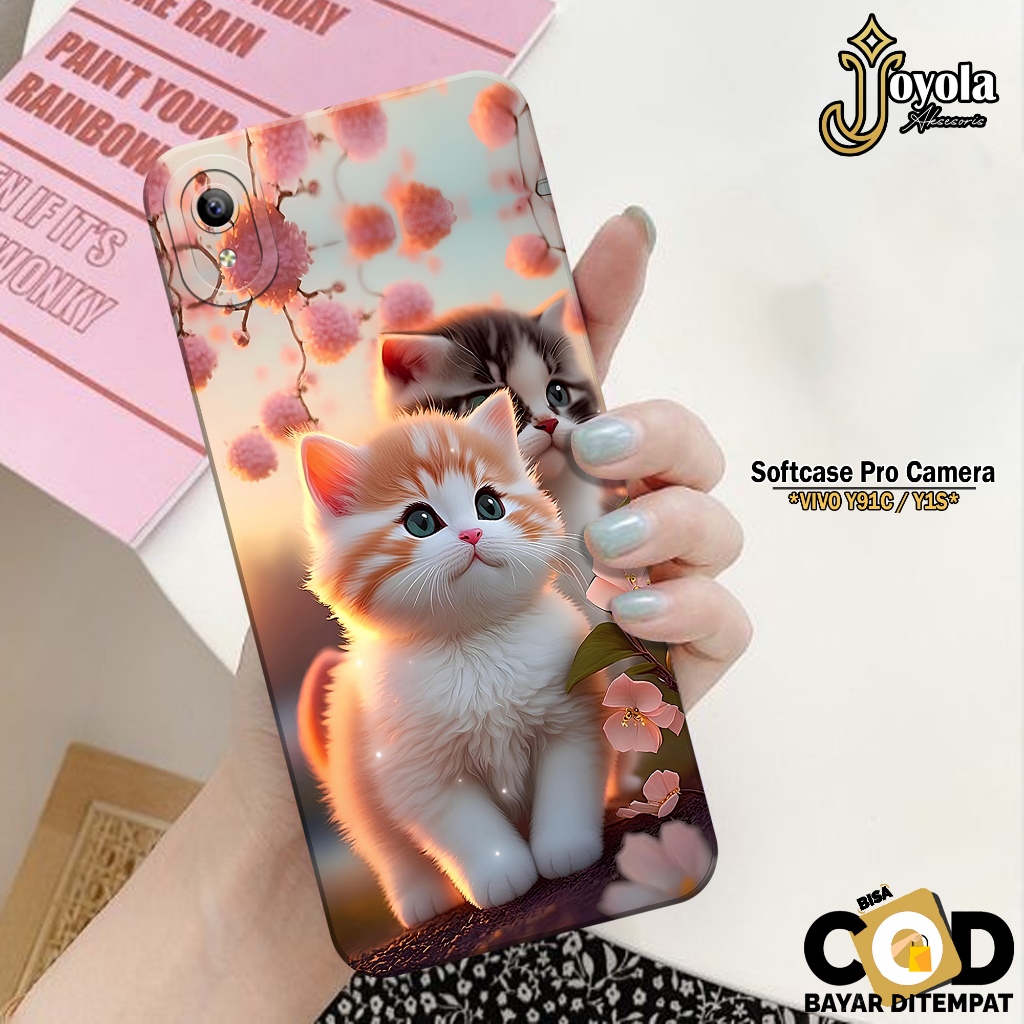 Case VIVO Y91C Y1S - JOYOLA - Casing VIVO Y91C Y1S - Case Kucing - Skin Handphone - Silikon VIVO Y91