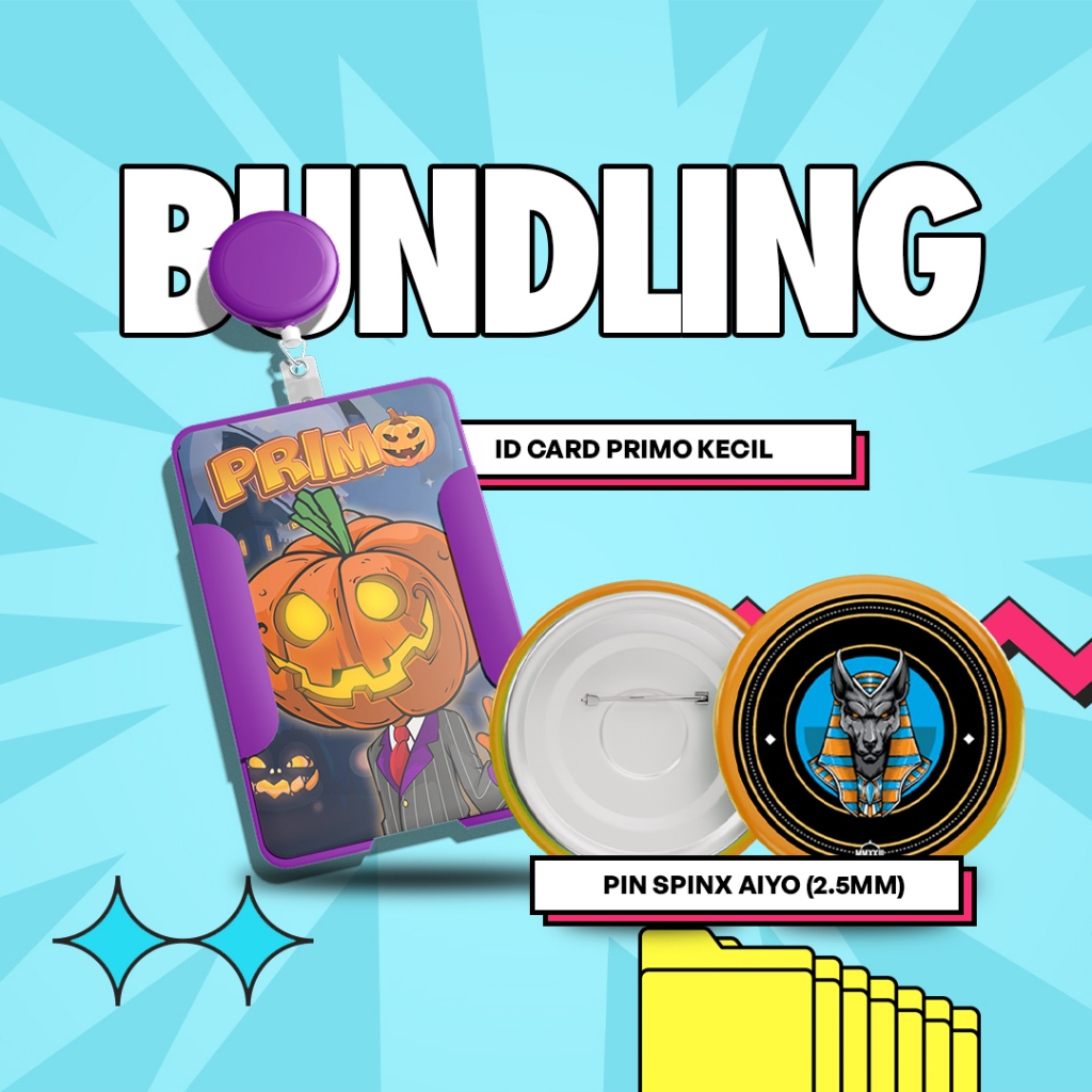 

[PAKET BUNDLING] ID Card PRIMO Ukuran Kecil + Pin Model SPINX AIYO Ukuran 2,5mm - Isi 2 pcs - Sepasang