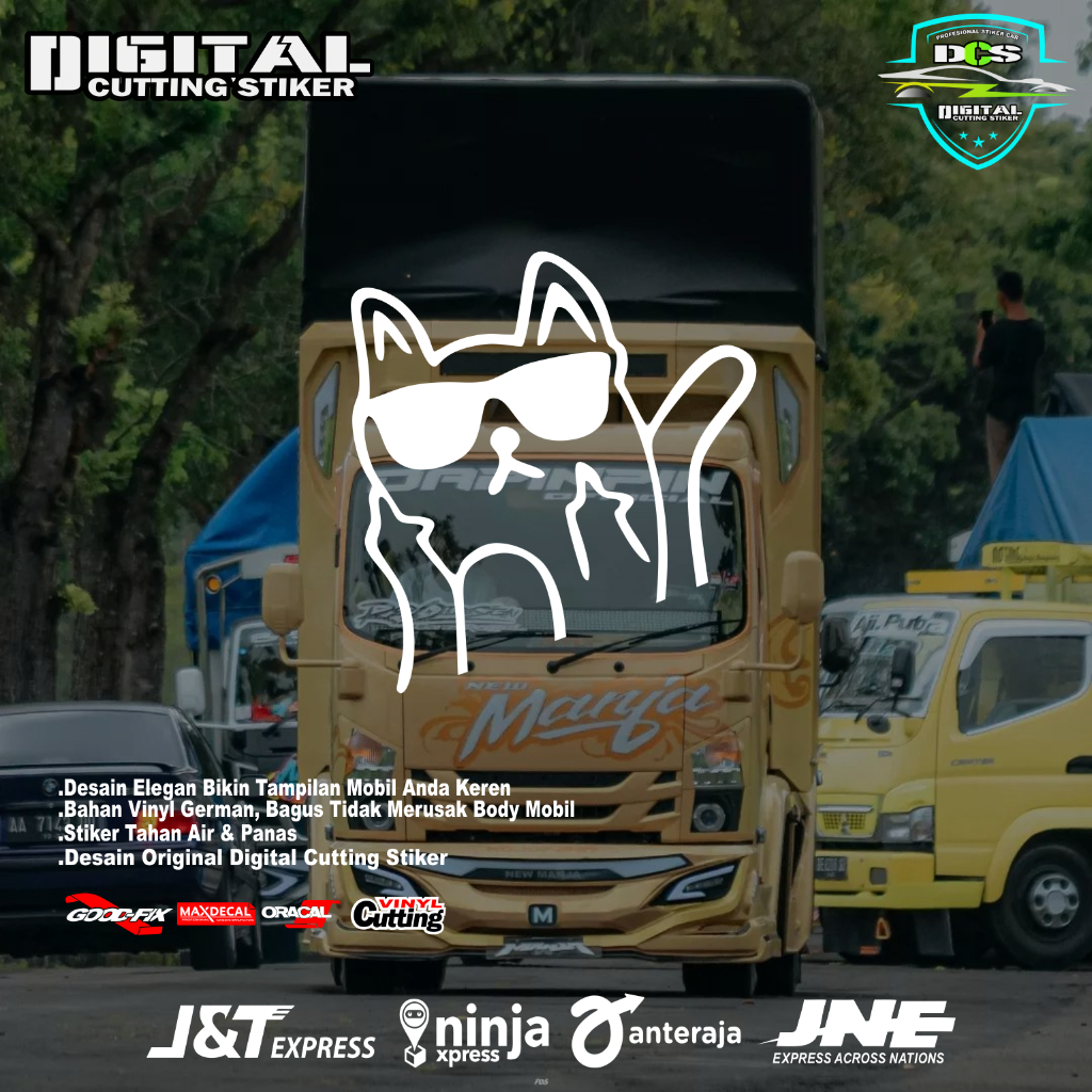 Stiker gambar lucu fvck kaca mobil pickup truk sticker truk