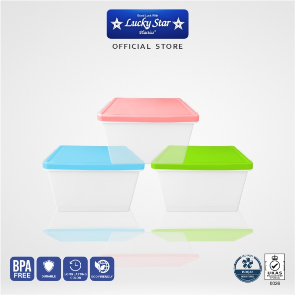 Lucky Star - Box Container Ciona 30 Warna plastic container box plastik box multifungsi storage temp