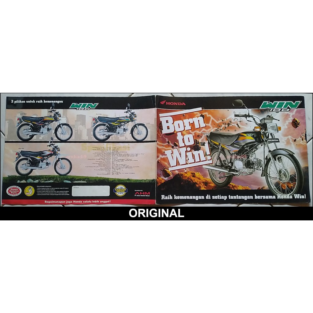 BROSUR SEPEDA MOTOR HONDA WIN 100 ORIGINAL