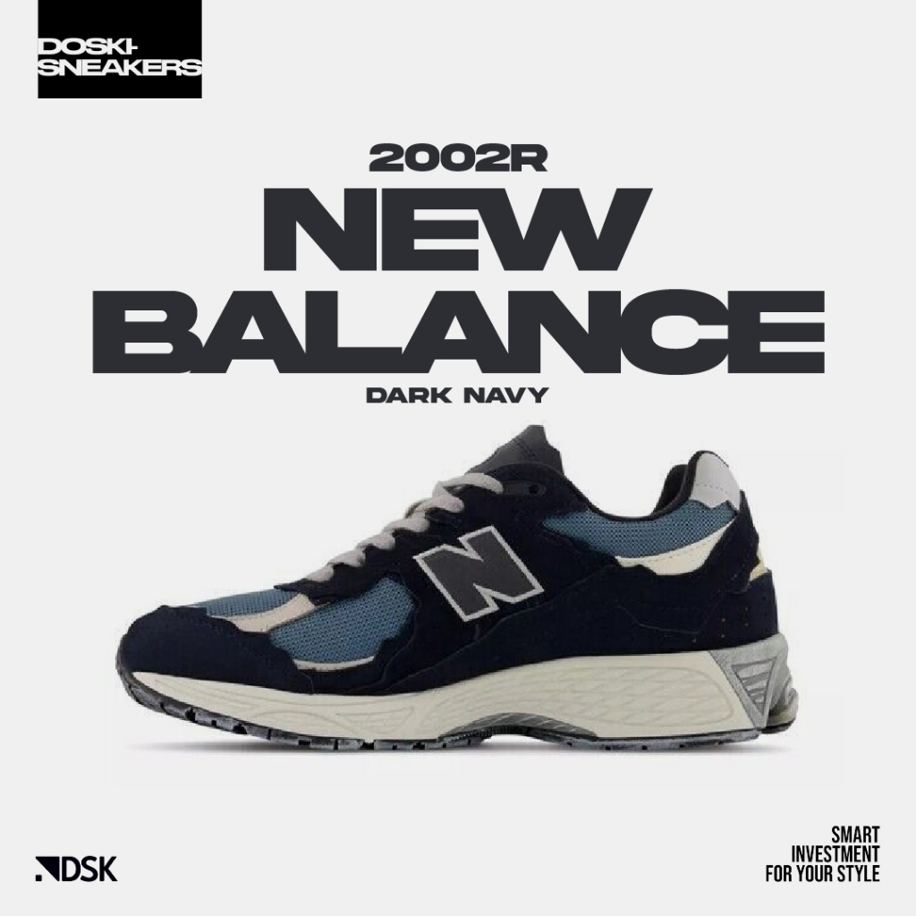 New Balance 2002R Protection Pack Dark Navy 100% Original Sneakers Casual Pria Wanita Sepatu Ori Mur