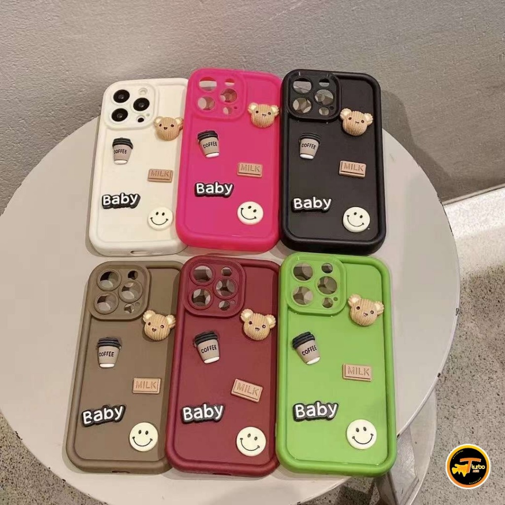 GC86 CASE SOFTCASE SILIKON 3D LUCKY BEAR HAPPY SMILE SHOCKPROOF BUMPER CASE FOR OPPO A3 PRO A55 A57 