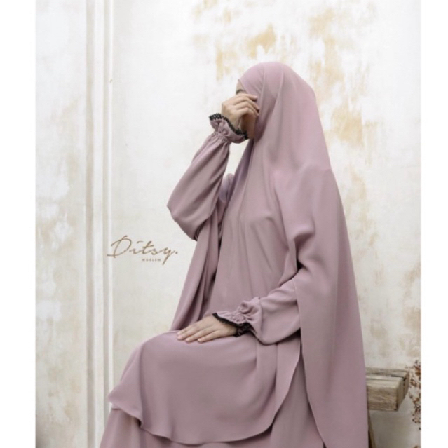 Lilura Ditsy moslem Dusty Pink L