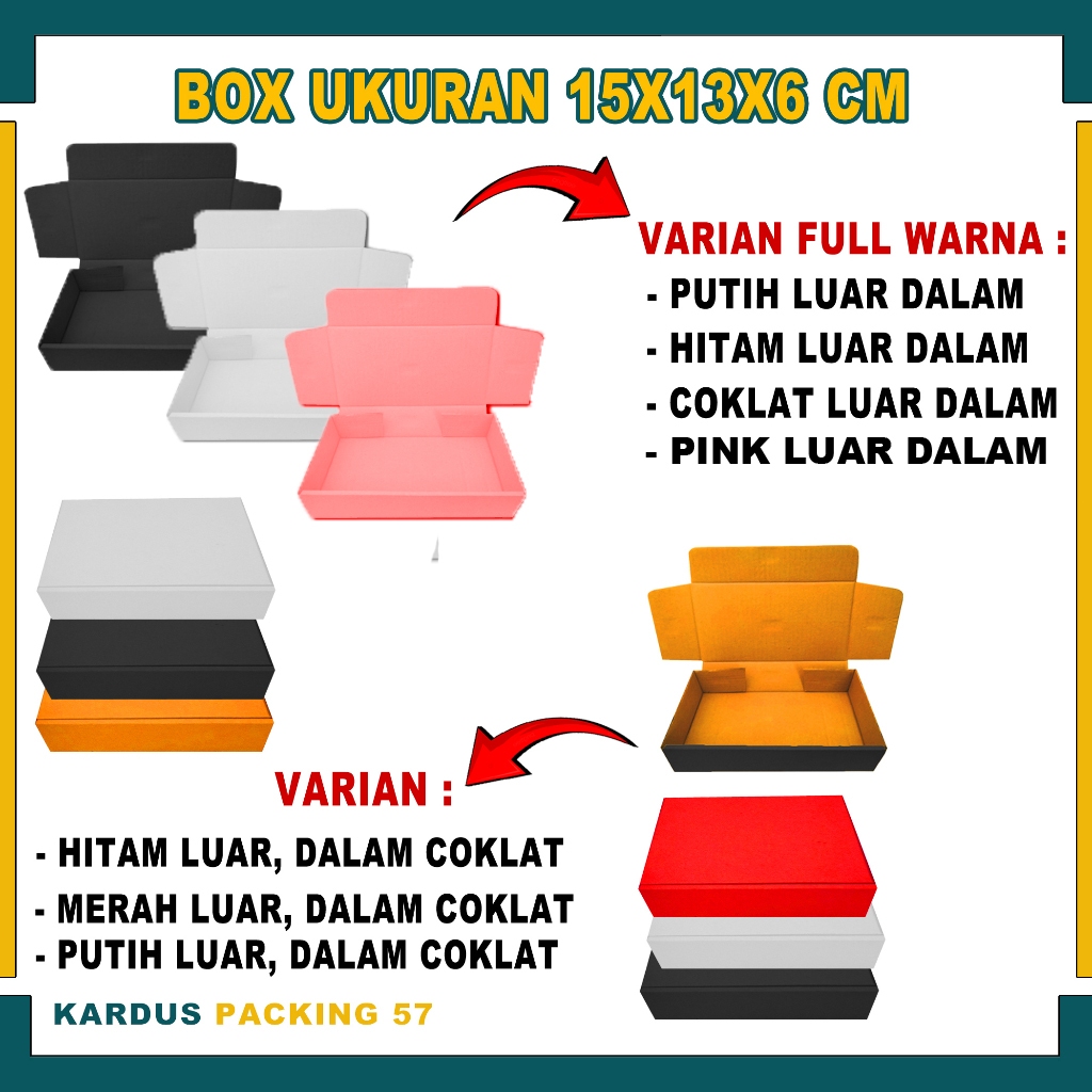 

Box 15x13x6 Cm / Box Lipat Depan / Karton Polos