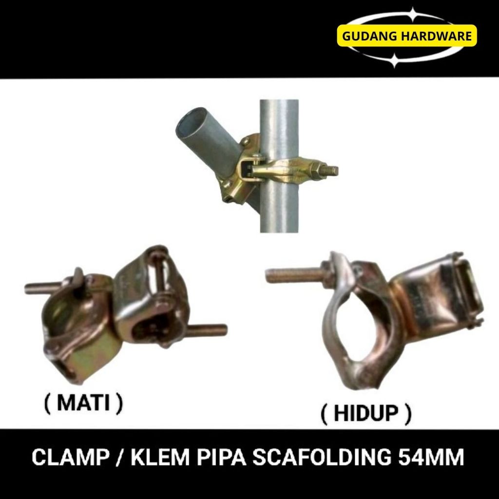klem / clamp pipa scafolding 54mm ( plat besi tebal )