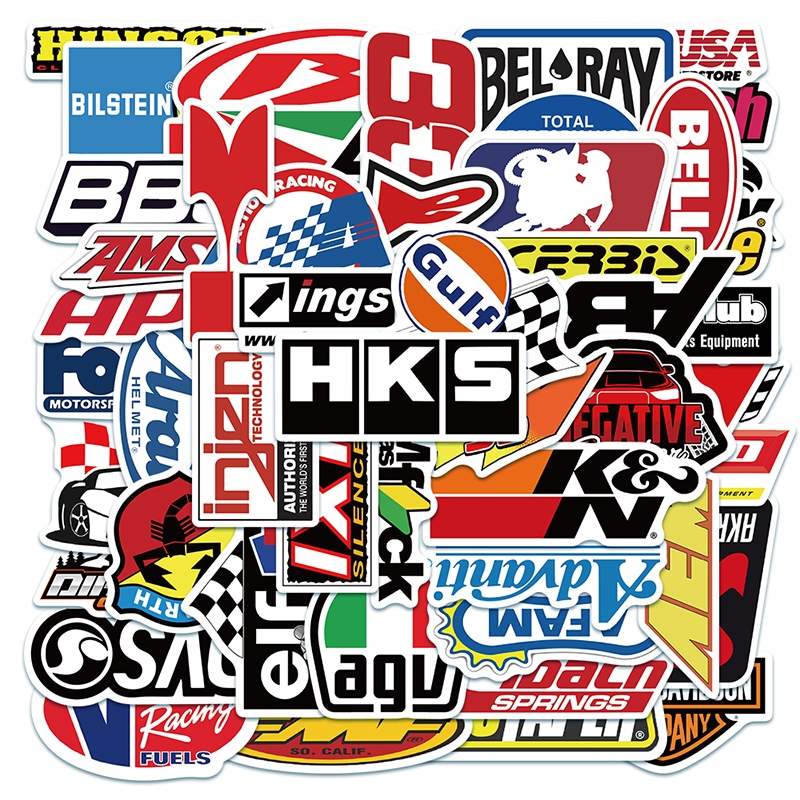 

[50PCS]Stiker Pack Logo Sepeda Motor Stiker Kualitas tinggi Tahan Gores Decal Vinyl Anti Air - Sticker Aesthetic Buku Journal Koper Casing HP Tablet Laptop Helm Motor