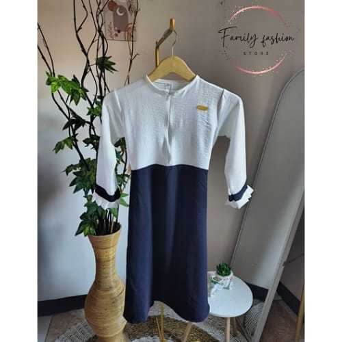 gamis anak hitam putih crinkle airflow / Seragam pakaian anak sekolah paud tk sd madrasah / gamis pe