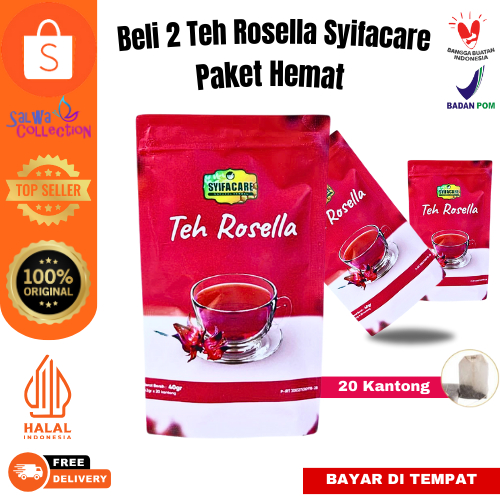 

Cod 2 Pack Teh Celup Rosella Bunga Merah Rosella Syifacare