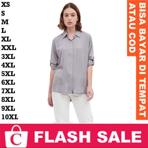 SNOWSHOP FORTKLASS RISRUS FASHION FORTGLASS CORATCORETUDIO Blouse Kemeja Wanita Hem Cewek Jumbo Big 