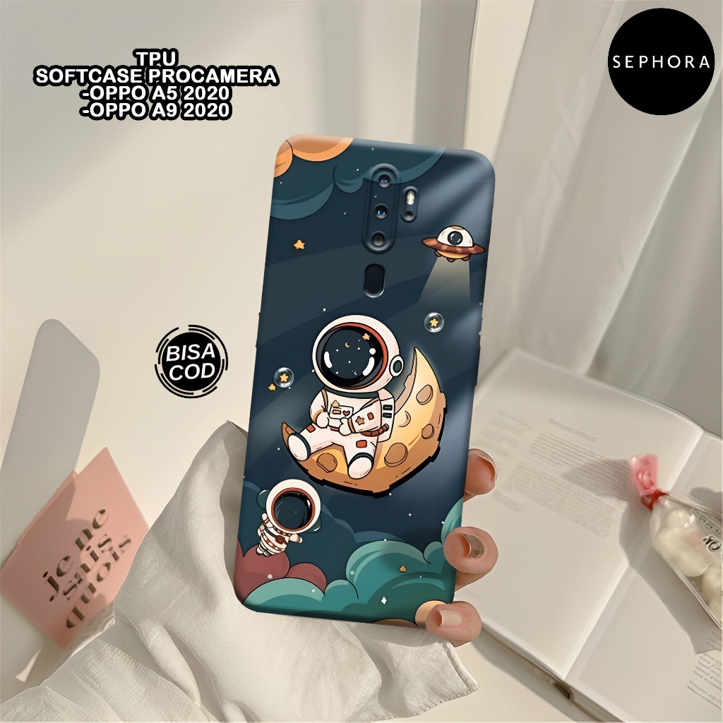 SEPHORA Case OPPO A5/A9 2020 Terbaru - Fahion Case Astronot - Softcase OPPO A5/A9 2020-Pro Camera - 