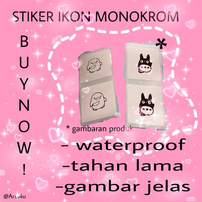 

ARTS4U STIKER MONOKROM WATERPROOF BISA CUSTOM