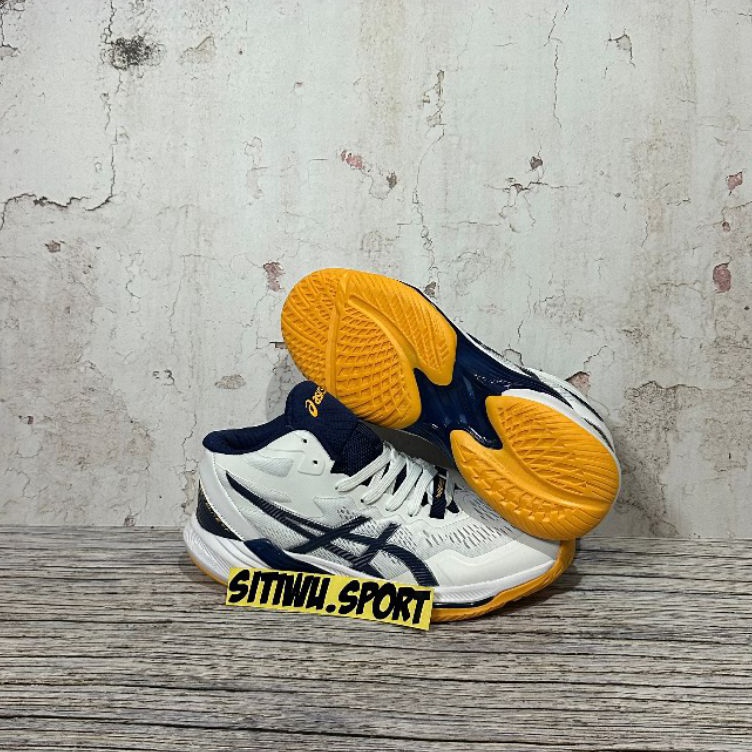 Sepatu Volly Sky Elite FF MT 2 White Blue Yellow Super Premium j T2T2