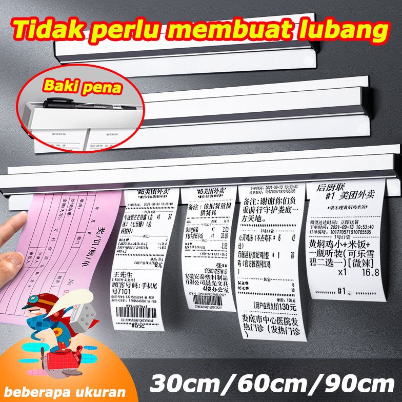 

Tidak perlu membuat lubang Bill Holder Receipt Holder Capitan Nota Stainless Bill Holder Receipt Holder Capitan Nota Stainless panjang 369cm Penjepit Kertas Bon Bill Tab Grabber Aluminum Bill Holder Restaurant r VN9