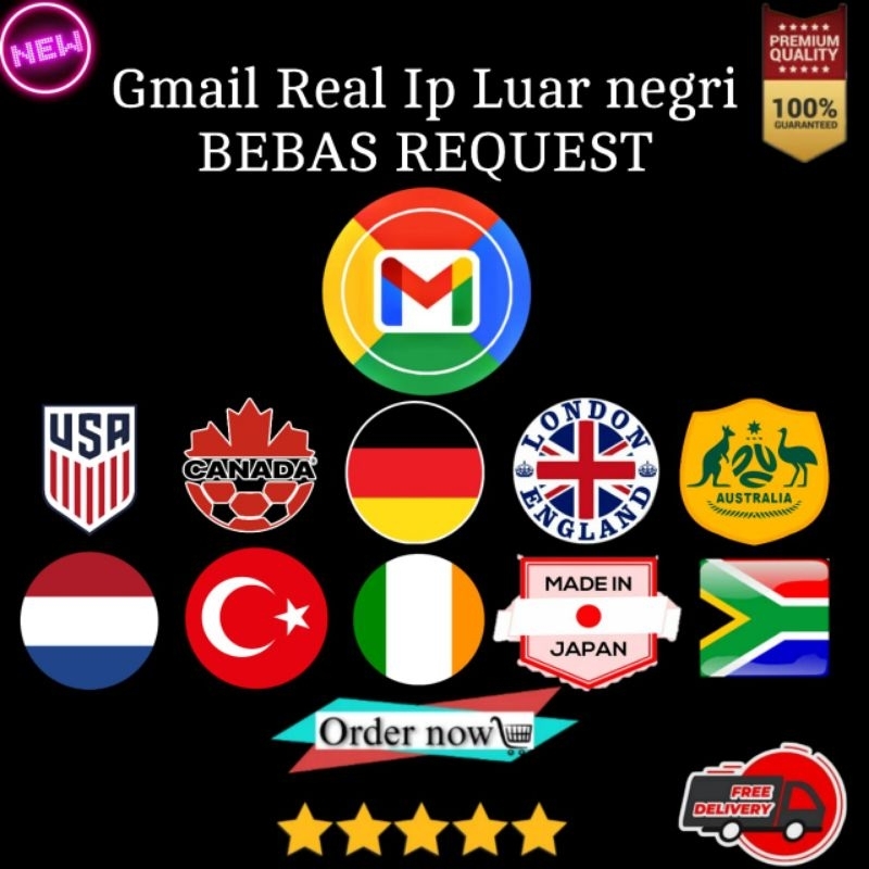 Terlaris Gmail Real IP Luar negri Fresh