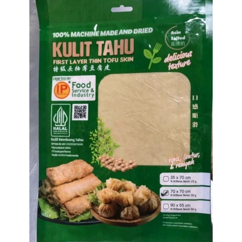 

Kulit tahu tofu hekeng ekado dimsum HALAL merk IP indopertama 1 lembar kualitas super quality