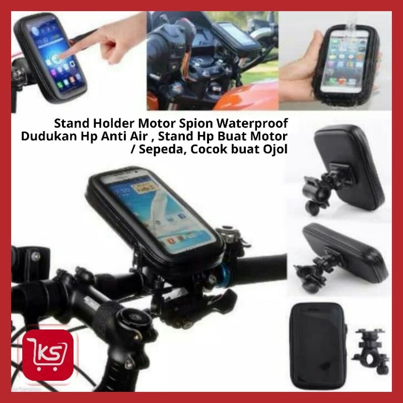 Stand Holder Motor Spion Waterproof Dudukan Hp Anti Air , Stand Hp Buat Motor / Sepeda, Cocok buat O