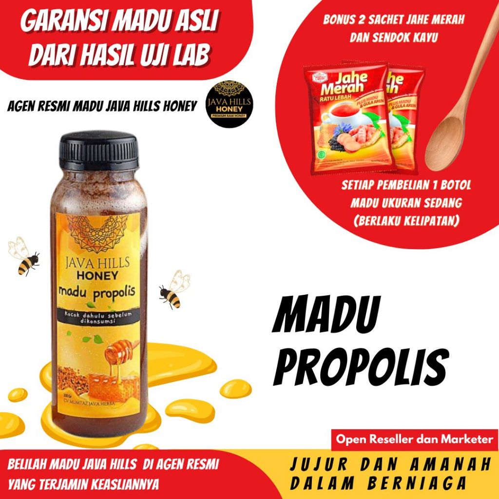 

MADU PENYEMBUH LUKA PROPOLIS Madu propolis java hills honey mumtaz herba javahills honey 330gr