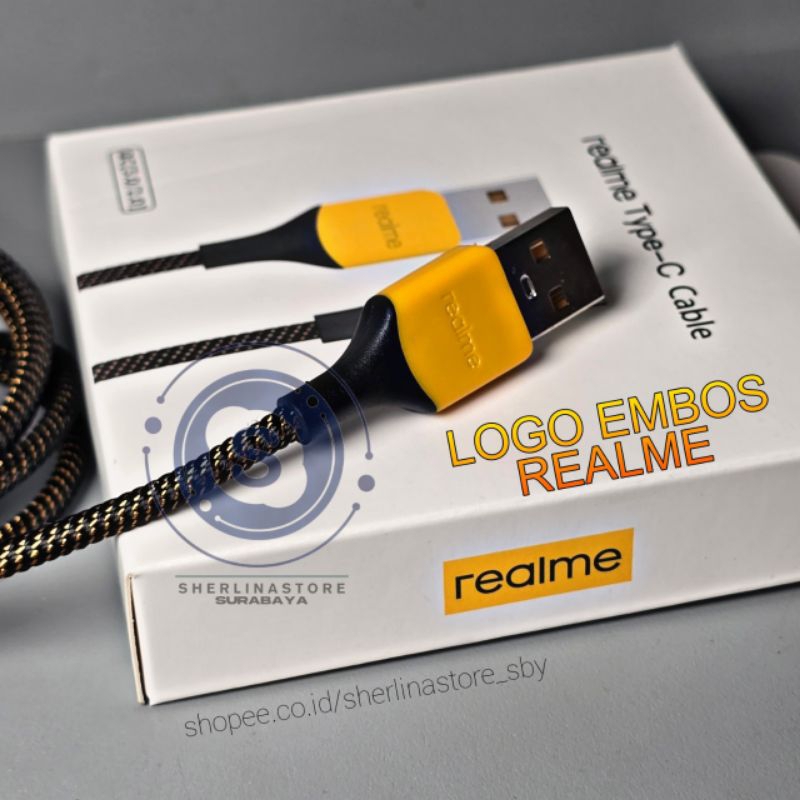 Cable Data Type C Realme Nylon Braided Support 30W 33W 65W 80W Super Vooc Realme X/ XT/ 7 Pro/ 8 Pro